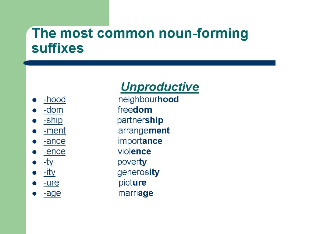 NOUN Базанова М. К. Formation of Nouns. The